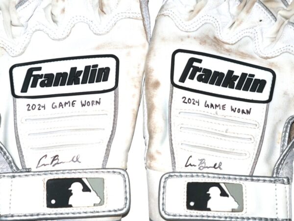 Cade Bunnell 2024 Mississippi Braves Game Worn & Signed White & Grey Franklin Batting Gloves