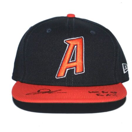 Drew Lugbauer 2024 Batting Practice Worn & Signed Official Las Vegas Aviators #17 New Era On-Field 59FIFTY Fitted Hat