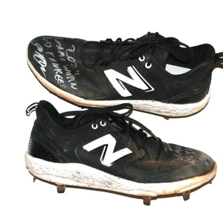 Indigo Diaz 2024 Hudson Valley Renegades Game Worn & Signed Black & White New Balance Baseball Cleats