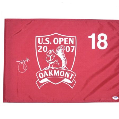 Jim Furyk Signed 2007 US Open Oakmont Pin Flag - PSA DNA Authenticated