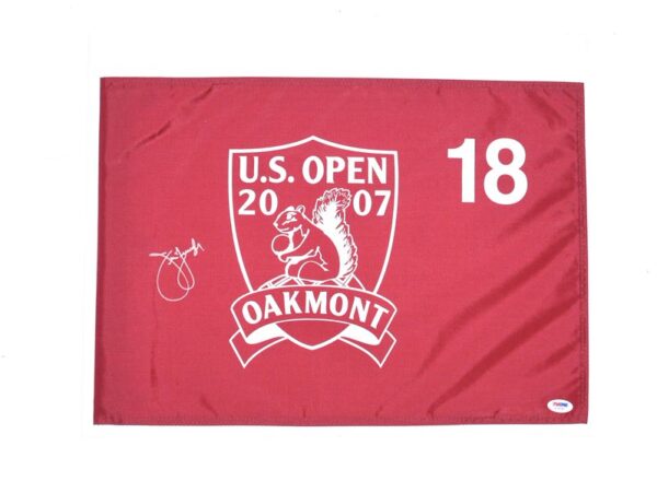 Jim Furyk Signed 2007 US Open Oakmont Pin Flag - PSA DNA Authenticated