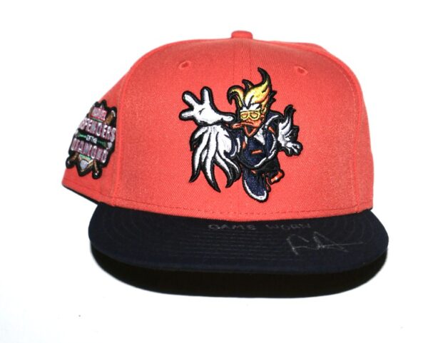 Logan Davidson 2024 Game Worn & Signed Official Las Vegas Aviators #8 Marvel's Defenders of the Diamond New Era 59FIFTY Fitted Hat