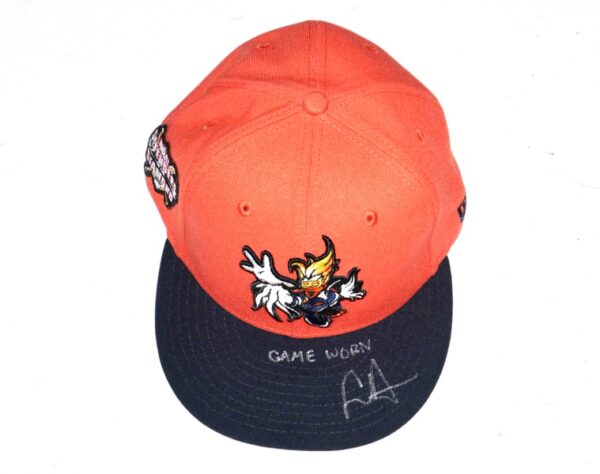 Logan Davidson 2024 Game Worn & Signed Official Las Vegas Aviators #8 Marvel's Defenders of the Diamond New Era 59FIFTY Fitted Hat