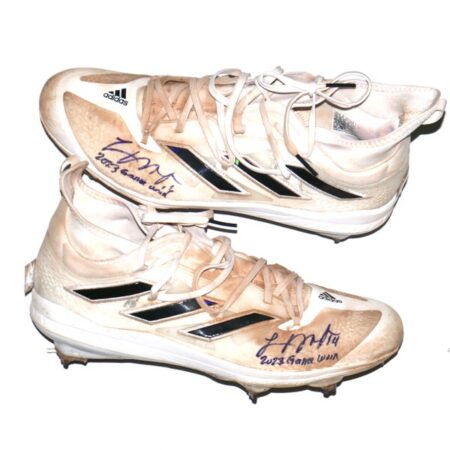 Logan O’Hoppe 2023 Los Angeles Angels Game Worn & Signed Adidas Adizero Cleats - Great Use!