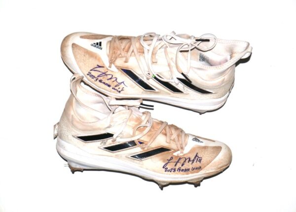 Logan O’Hoppe 2023 Los Angeles Angels Game Worn & Signed Adidas Adizero Cleats - Great Use!