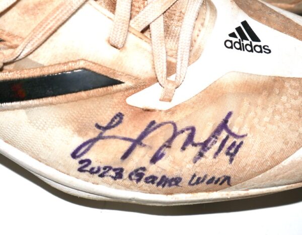 Logan O’Hoppe 2023 Los Angeles Angels Game Worn & Signed Adidas Adizero Cleats - Great Use!