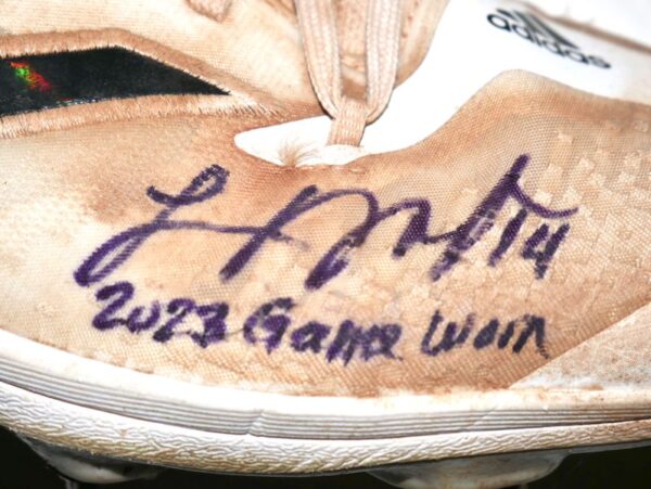 Logan O’Hoppe 2023 Los Angeles Angels Game Worn & Signed Adidas Adizero Cleats - Great Use!