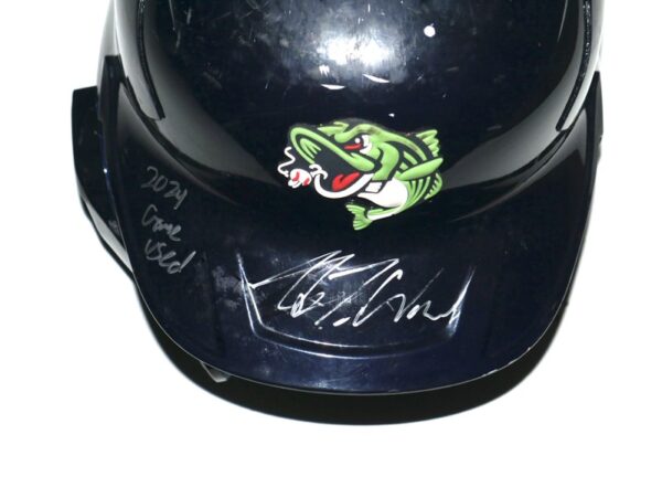 Luke Waddell 2024 Game Worn & Signed Official Gwinnett Stripers #12 Rawlings Mach Carbon Batting Helmet