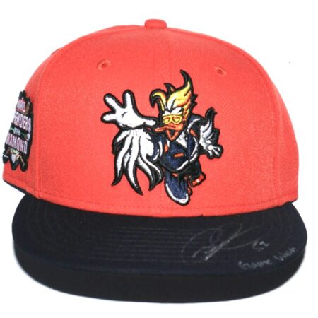 Robert Dugger 2024 Game Worn & Signed Official Orange & Navy Las Vegas Aviators Marvel's Defenders of the Diamond New Era 59FIFTY Fitted Hat