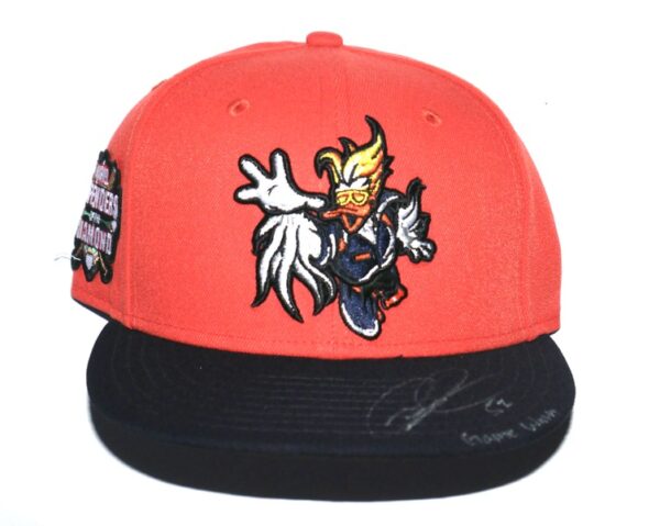 Robert Dugger 2024 Game Worn & Signed Official Orange & Navy Las Vegas Aviators Marvel's Defenders of the Diamond New Era 59FIFTY Fitted Hat