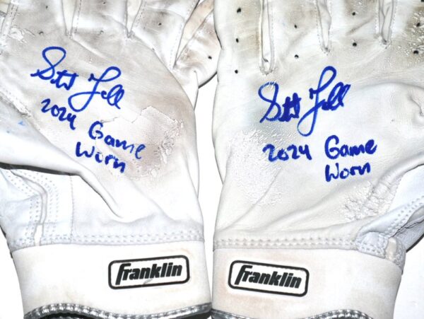 Stuart Fairchild 2024 Cincinnati Reds Game Worn & Signed Franklin Powerstrap Batting Gloves