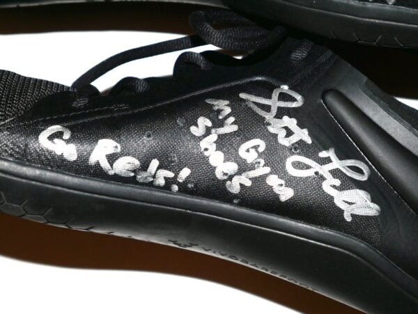 Stuart Fairchild 2024 Cincinnati Reds Training Worn & Signed My Gym Shoes Black Vivobarefoot Shoes