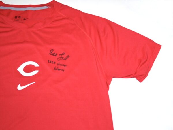 Stuart Fairchild 2024 Game Worn & Signed Official Cincinnati Reds Nike Dri-Fit XL Shirt