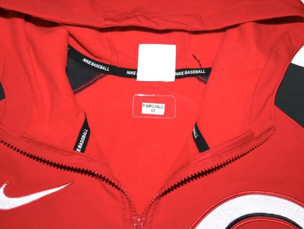 Stuart Fairchild 2024 Player Issued Official Cincinnati Reds “FAIRCHILD 17” Nike Therma-Fit Full-Zip Jacket - Worn in Dugout!