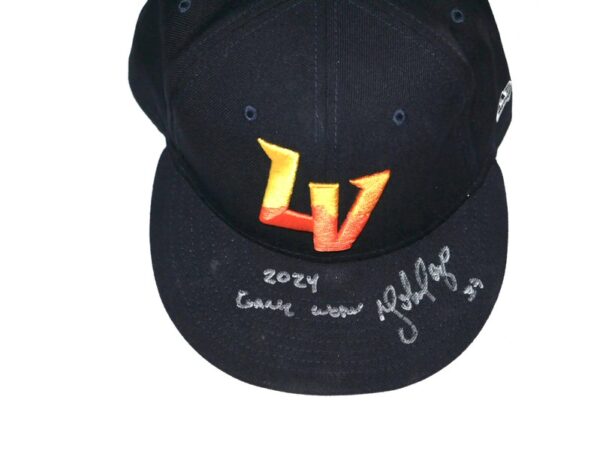 Yohel Pozo 2024 Game Worn & Signed Official Las Vegas Aviators #37 Alternate New Era 59FIFTY Hat