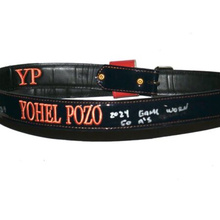 Yohel Pozo 2024 Las Vegas Aviators Game Worn & Signed Custom YOHEL POZO YP Leather Baseball Belt