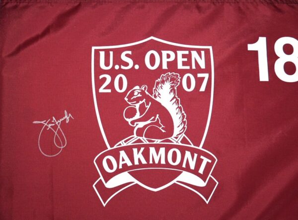 Jim Furyk Signed 2007 US Open Oakmont Pin Flag - PSA DNA Authenticated