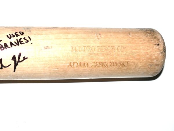 Adam Zebrowski 2024 Rome Emperors Game Used & Signed Old Hickory Pro Birch CP1 Baseball Bat