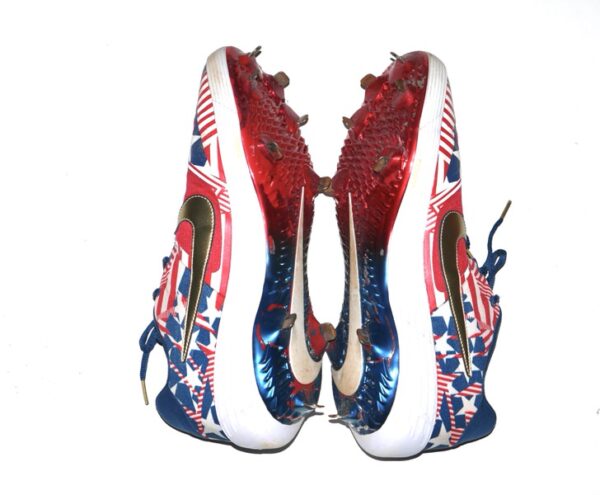 Adam Zebrowski 2024 Rome Emperors Game Worn & Signed Patriotic 1776 July 4th Nike Baseball Cleats