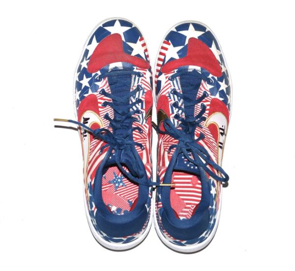 Adam Zebrowski 2024 Rome Emperors Game Worn & Signed Patriotic 1776 July 4th Nike Baseball Cleats