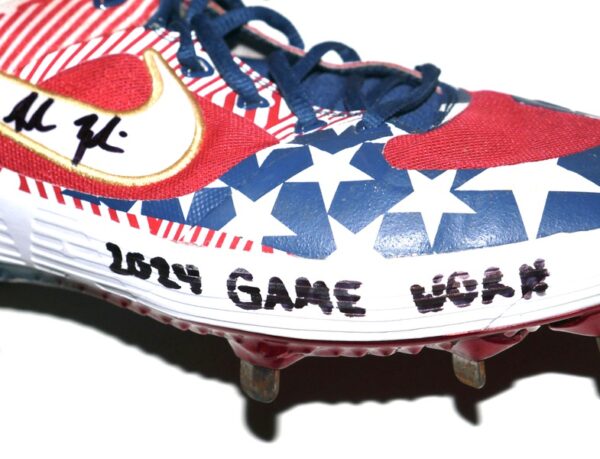 Adam Zebrowski 2024 Rome Emperors Game Worn & Signed Patriotic 1776 July 4th Nike Baseball Cleats