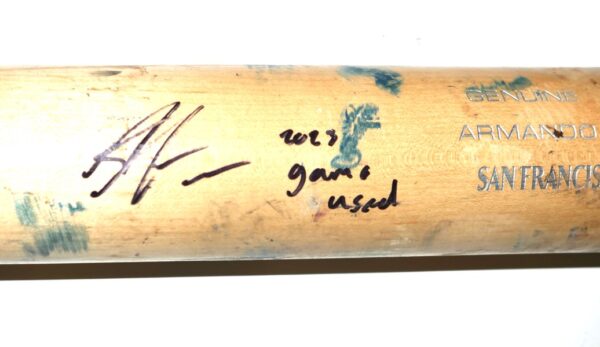 Armando Alvarez 2023 San Francisco Giants #81 Game Used & Signed Louisville Slugger A174 Baseball Bat - CRACKED