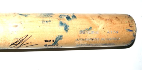 Armando Alvarez 2023 San Francisco Giants #81 Game Used & Signed Louisville Slugger A174 Baseball Bat - CRACKED