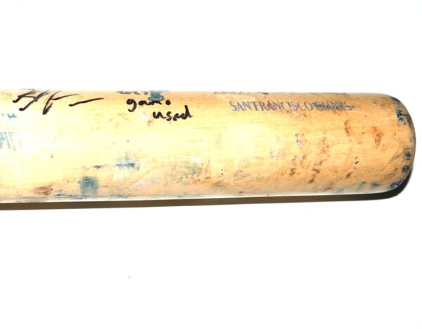 Armando Alvarez 2023 San Francisco Giants #81 Game Used & Signed Louisville Slugger A174 Baseball Bat - CRACKED