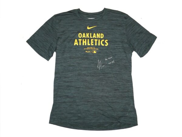 Armando Alvarez 2024 Player Issued & Signed Official Oakland Athletics 50 ALVAREZ Nike Dri-Fit Large Shirt - Worn for Batting Practice!