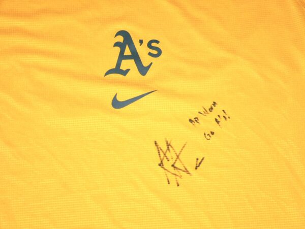 Armando Alvarez 2024 Player Issued & Signed Official Oakland Athletics 50 ALVAREZ Nike Dri-Fit Shirt - Worn for Batting Practice!