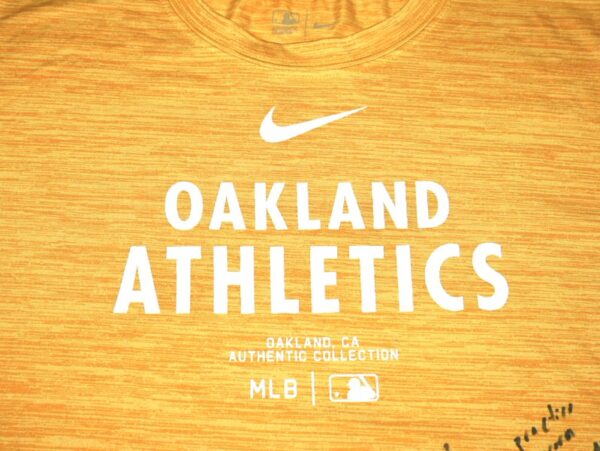 Armando Alvarez 2024 Practice Worn & Signed Official Oakland Athletics 50 ALVAREZ Nike Dri-Fit Shirt