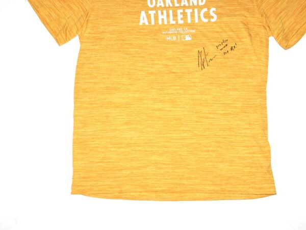 Armando Alvarez 2024 Practice Worn & Signed Official Oakland Athletics 50 ALVAREZ Nike Dri-Fit Shirt