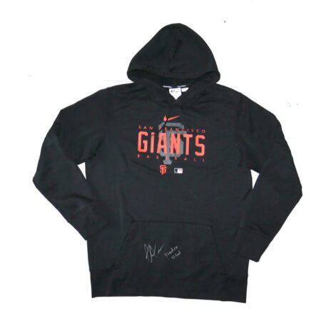 Armando Alvarez Team Issued & Signed Official San Francisco Giants ALVAREZ 81 Nike Therma-Fit Pullover Hooded Sweatshirt