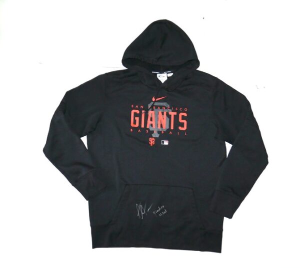 Armando Alvarez Team Issued & Signed Official San Francisco Giants ALVAREZ 81 Nike Therma-Fit Pullover Hooded Sweatshirt