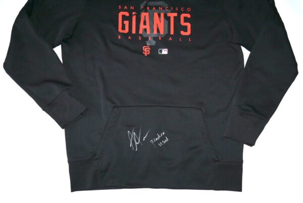 Armando Alvarez Team Issued & Signed Official San Francisco Giants ALVAREZ 81 Nike Therma-Fit Pullover Hooded Sweatshirt