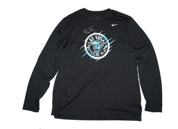 Blake Beers 2024 Practice Worn & Signed Official Reyes de Plata de Las Vegas Copa de la Diversion Long Sleeve Nike Shirt