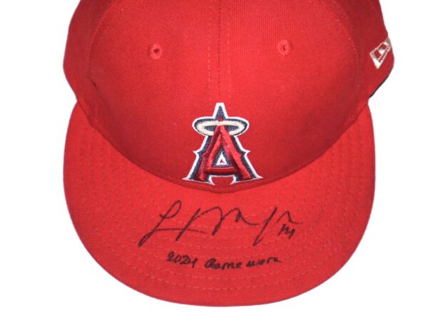 Logan O’Hoppe 2024 Game Worn & Signed Official Los Angeles Angels “14 O’HOPPE” New Era 59FIFTY Hat