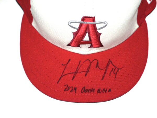 Logan O’Hoppe 2024 Game Worn & Signed Official Los Angeles Angels City Connect “14 O’HOPPE” New Era 59FIFTY Hat