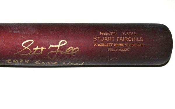 Stuart Fairchild 2024 Cincinnati Reds Game Used & Signed Dove Tail DTB Baseball Bat