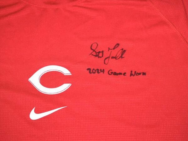 Stuart Fairchild 2024 Game Worn & Signed Official Cincinnati Reds Nike Dri-Fit XL Shirt