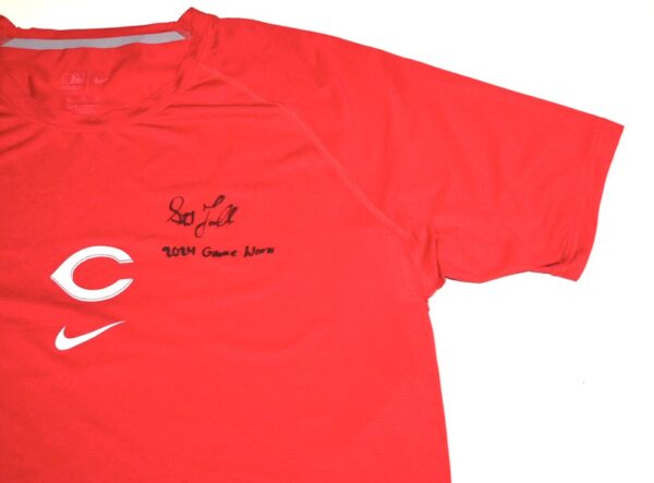 Stuart Fairchild 2024 Game Worn & Signed Official Cincinnati Reds Nike Dri-Fit XL Shirt