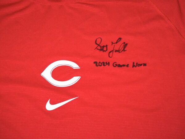 Stuart Fairchild 2024 Game Worn & Signed Official Cincinnati Reds Nike Dri-Fit XL Shirt