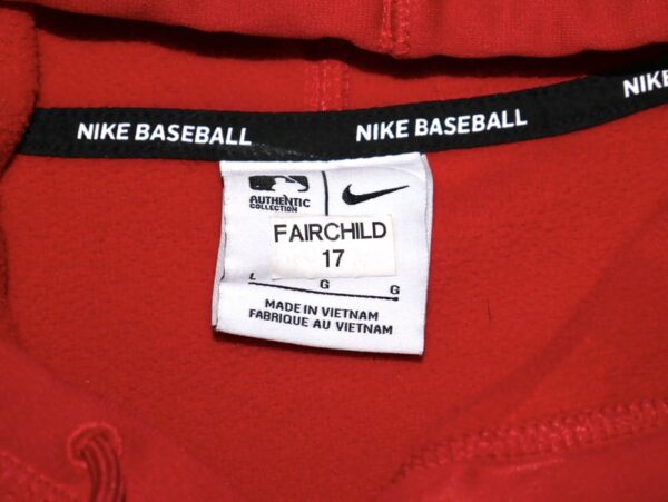 Stuart Fairchild 2024 Player Issued & Signed Official Cincinnati Reds FAIRCHILD 17 Nike Therma-Fit Baseball Pullover Hooded Sweatshirt - Worn for Batting Practice!