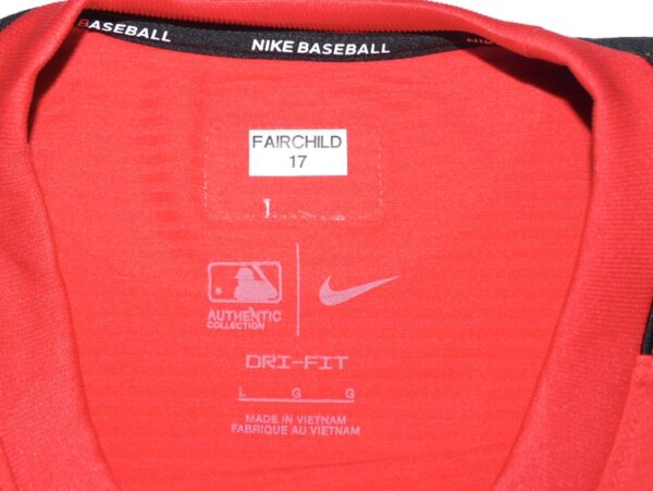 Stuart Fairchild 2024 Player Issued & Signed Official Cincinnati Reds FAIRCHILD 17 Nike Dri-Fit Baseball Pullover - Worn for Batting Practice!