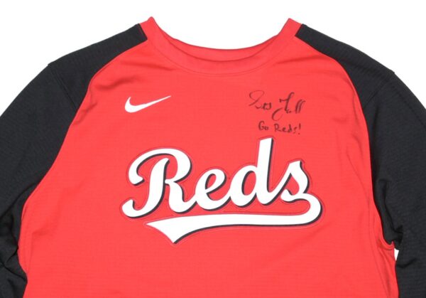 Stuart Fairchild 2024 Player Issued & Signed Official Cincinnati Reds FAIRCHILD 17 Nike Dri-Fit Baseball Pullover - Worn for Batting Practice!