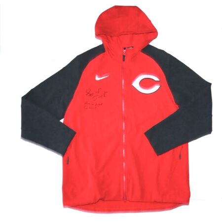 Stuart Fairchild 2024 Player Issued & Signed Official Cincinnati Reds “FAIRCHILD 17” Nike Therma-Fit Full-Zip Jacket - Worn in Dugout!