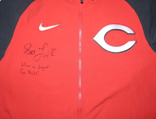 Stuart Fairchild 2024 Player Issued & Signed Official Cincinnati Reds “FAIRCHILD 17” Nike Therma-Fit Full-Zip Jacket - Worn in Dugout!