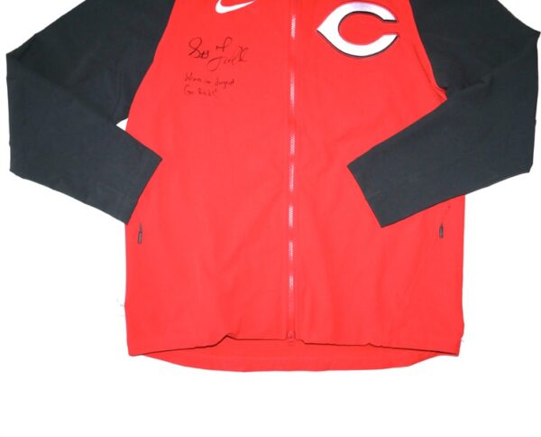 Stuart Fairchild 2024 Player Issued & Signed Official Cincinnati Reds “FAIRCHILD 17” Nike Therma-Fit Full-Zip Jacket - Worn in Dugout!