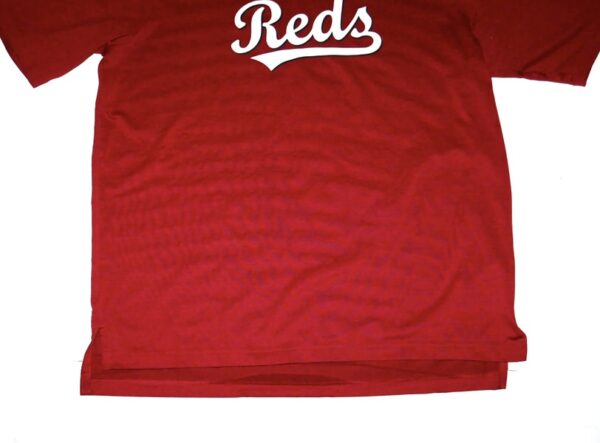 Stuart Fairchild 2024 Pregame Worn Official Cincinnati Reds Nike Authentic Collection Raglan Performance V-Neck Shirt