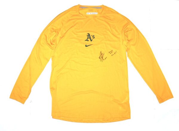 Armando Alvarez 2024 Game Worn & Signed Official Oakland Athletics 50 ALVAREZ Long Sleeve Nike Shirt